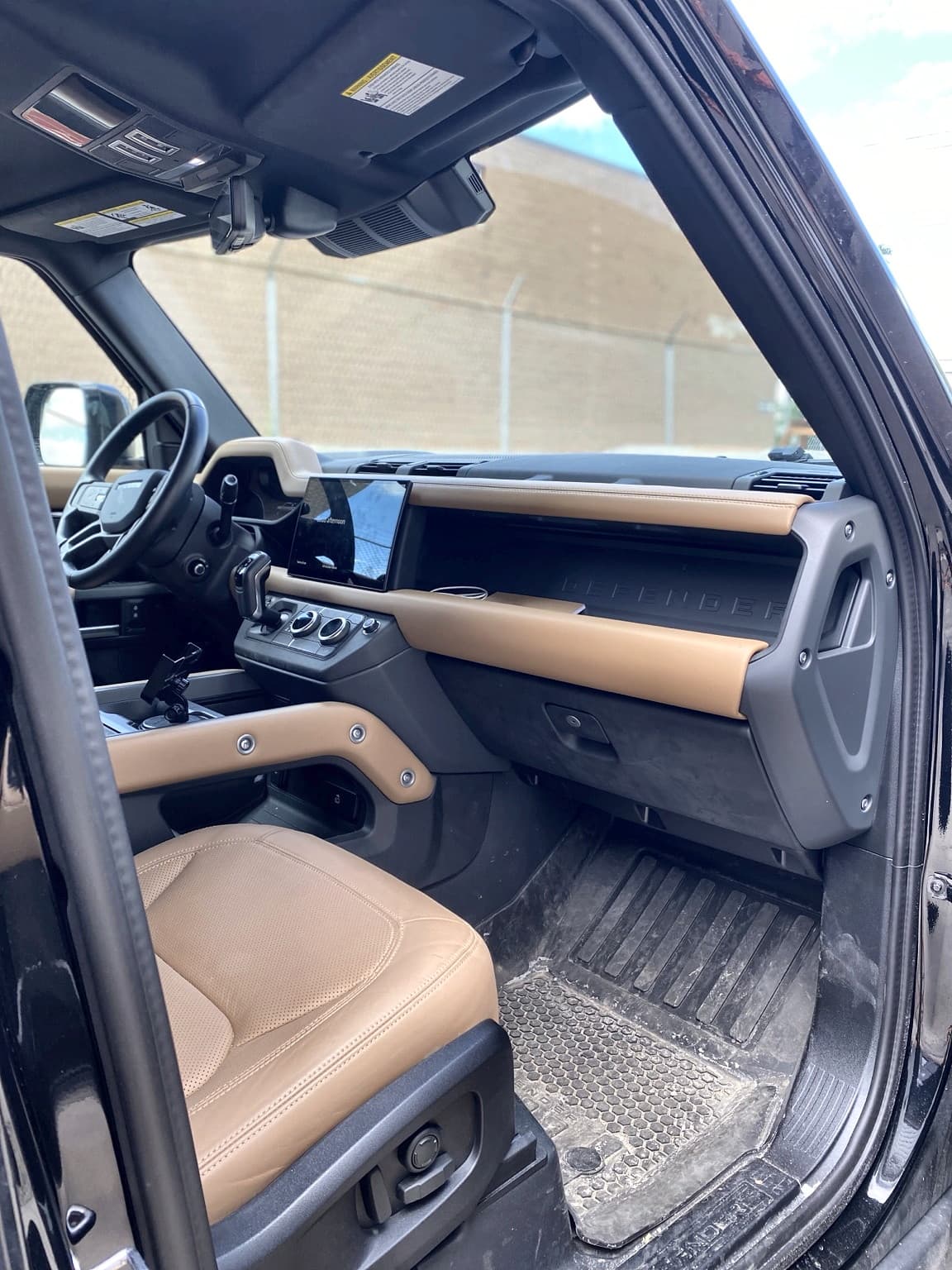 Land Rover Defender passenger-side interior before detailing