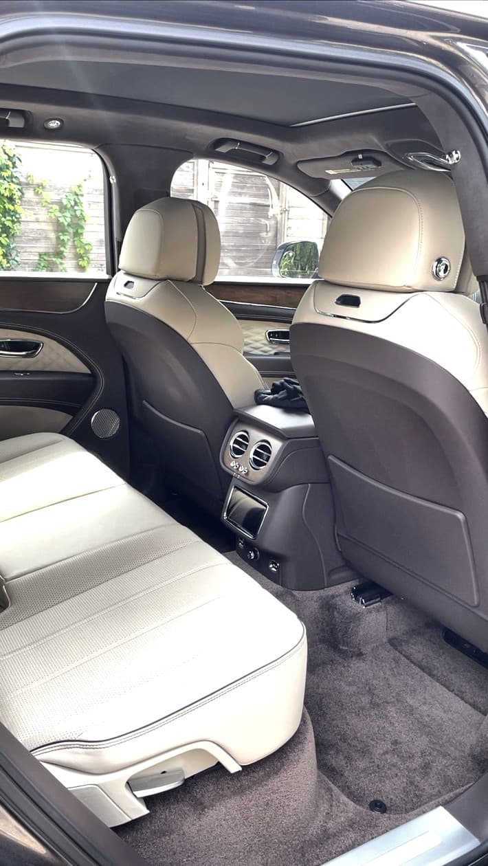 Bentley Bentayga rear interior after detailing